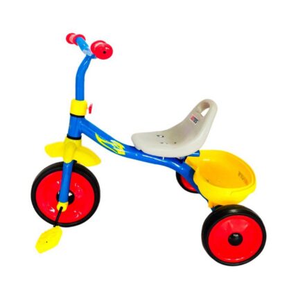 Triciclo Infantil Azul com Assento Ajustável e Rodas Antiderrapantes para Crianças até 5 Anos