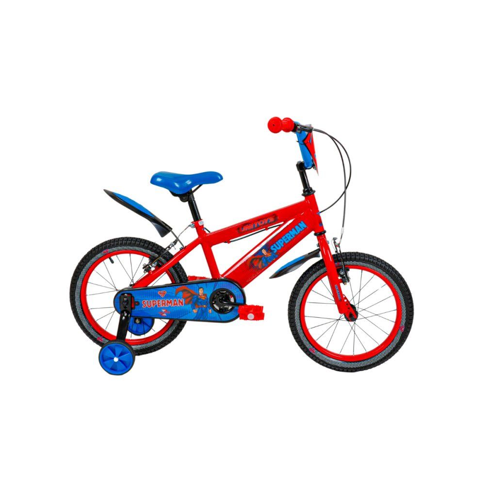 Bicicleta Infantil Superman Aro 16 Rodas 16" Freio V-Brake Quadro Aço Azul e Vermelho - Imagem 4