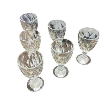 Conjunto 6 Taças de Vidro Platinado Milbani 330ml Transparente para Vinho e Espumante