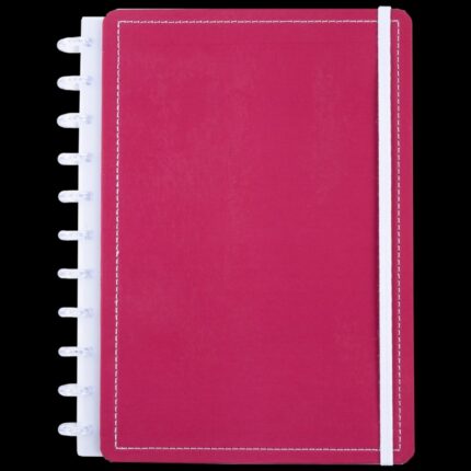 Caderno Disko Rose Wine Grande G Capa Dura Disco Reposicionável