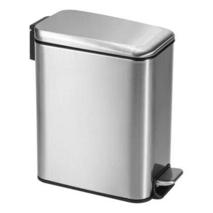 Lixeira de Inox Linea Retangular 5 Litros Multiuso Cozinha Banheiro Durable