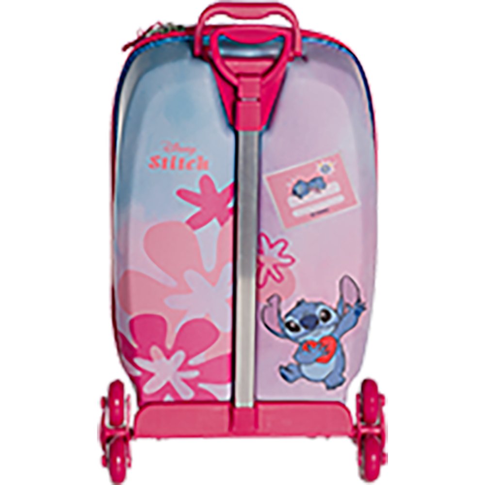 Mala Infantil Stitch e Angel 3D com Rodinhas Multicolorida Resistente e Leve para Viagem - Imagem 4