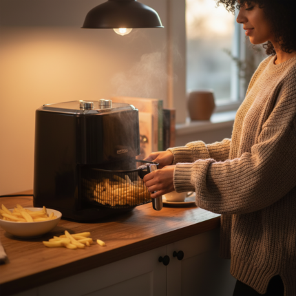Fritadeira Elétrica Air Fryer 5 Litros Preto 220V Sem Óleo Controle Digital Rápida