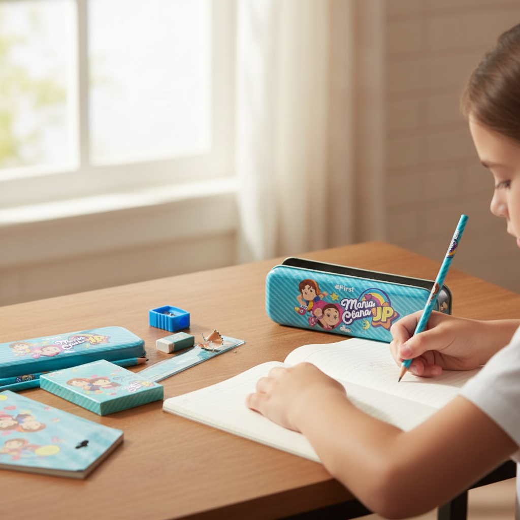 Kit Escolar Maria Clara e JP Completo com Estojo, Mochila, Lápis, Caderno e Acessórios Escolares - Imagem 2