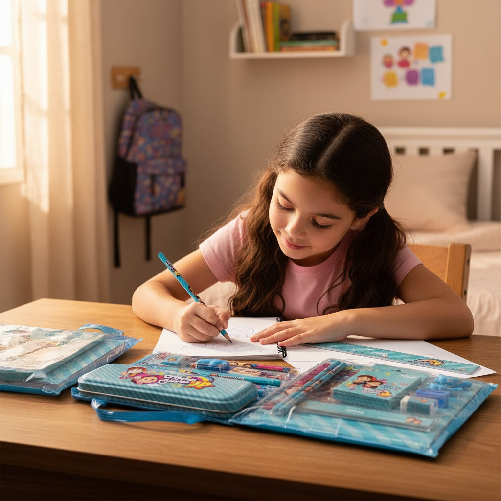 Kit Escolar Maria Clara e JP Completo com Estojo, Mochila, Lápis, Caderno e Acessórios Escolares - Imagem 3
