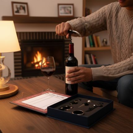 O Livro do Vinho Kit Completo 5 Peças Acessórios Vinho Taça Saca-Rolha Doseador