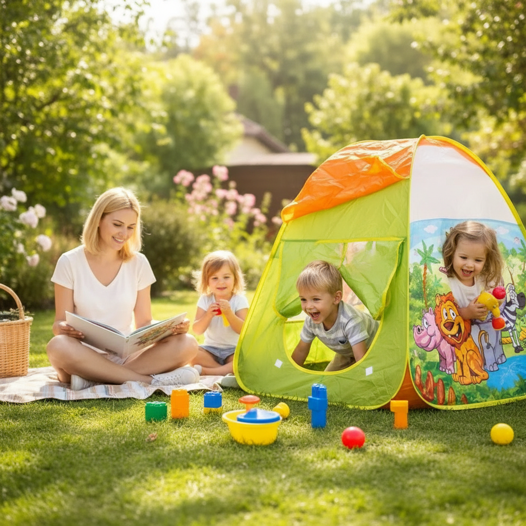 Barraca Infantil Dobrável Brinquedo Cabana Portátil - Imagem 3