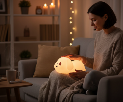 Luminária LED Cachorrinho de Silicone