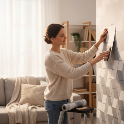 Papel de Parede Adesivo PVC Tela Geométrica Cinza 5 Metros Decoração Sala Quarto