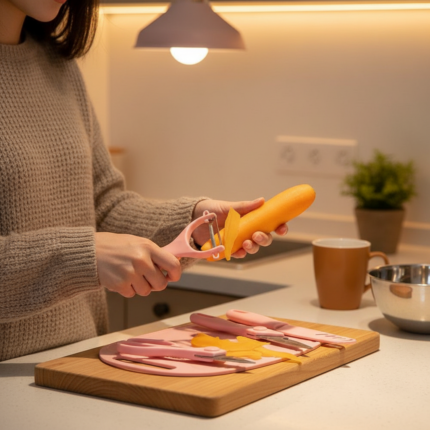 Conjunto Utensílios Cozinha 4 Peças Sortido Plástico Resistente Colorido