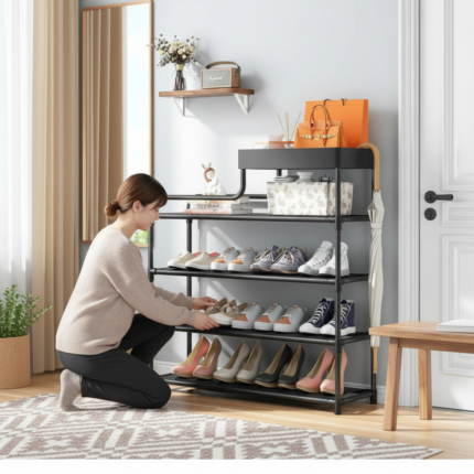 Sapateira Rack Multiuso 3 Nichos com Cestinho Sortido Organizador de Sapatos Branco 100cm