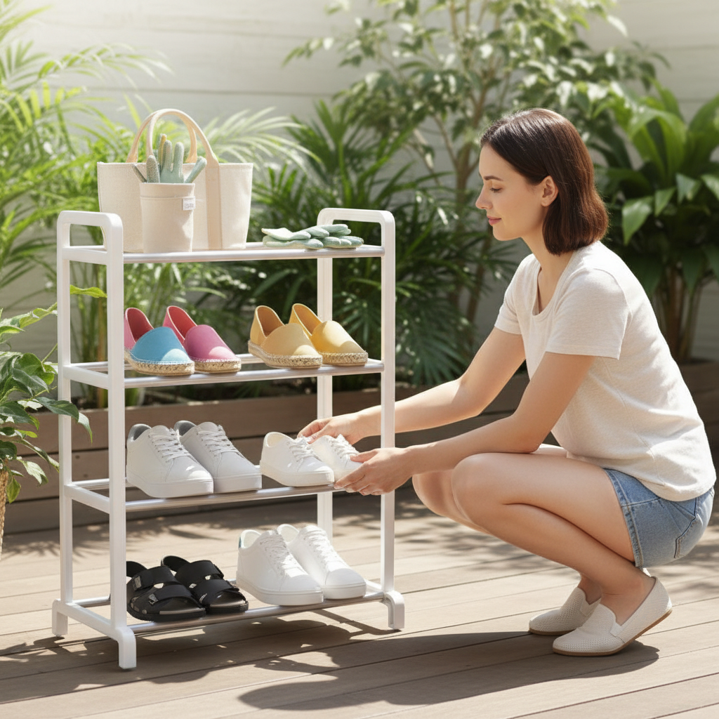 Sapateira Multiuso 4 Andares Organizadora de Sapatos Vertical Compacta Sortida 4 Camadas - Imagem 4
