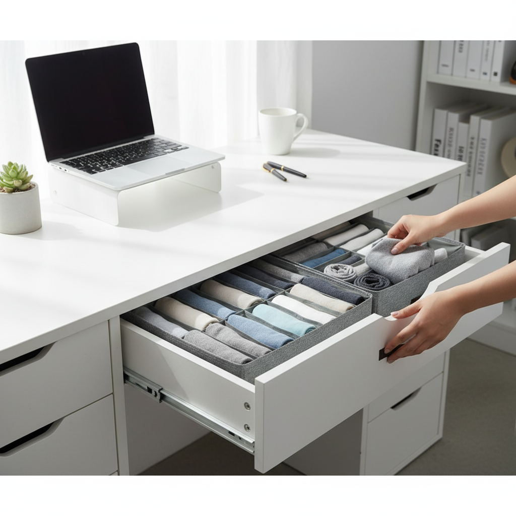 Organizador Multiuso 16 Divisórias Cinza 40x30x10cm Plástico Resistente para Escritório e Casa - Imagem 5