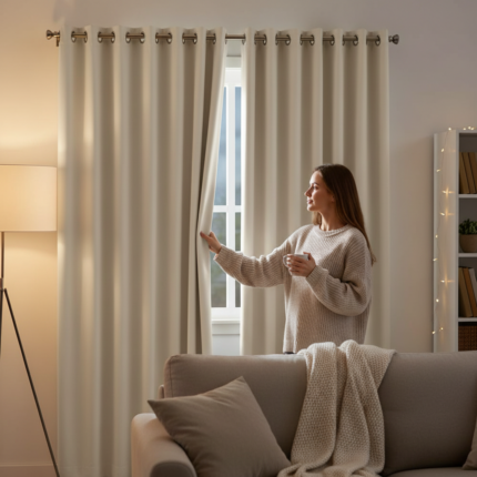 Cortina Blackout Bege c/ ilhos - 200x140cm
