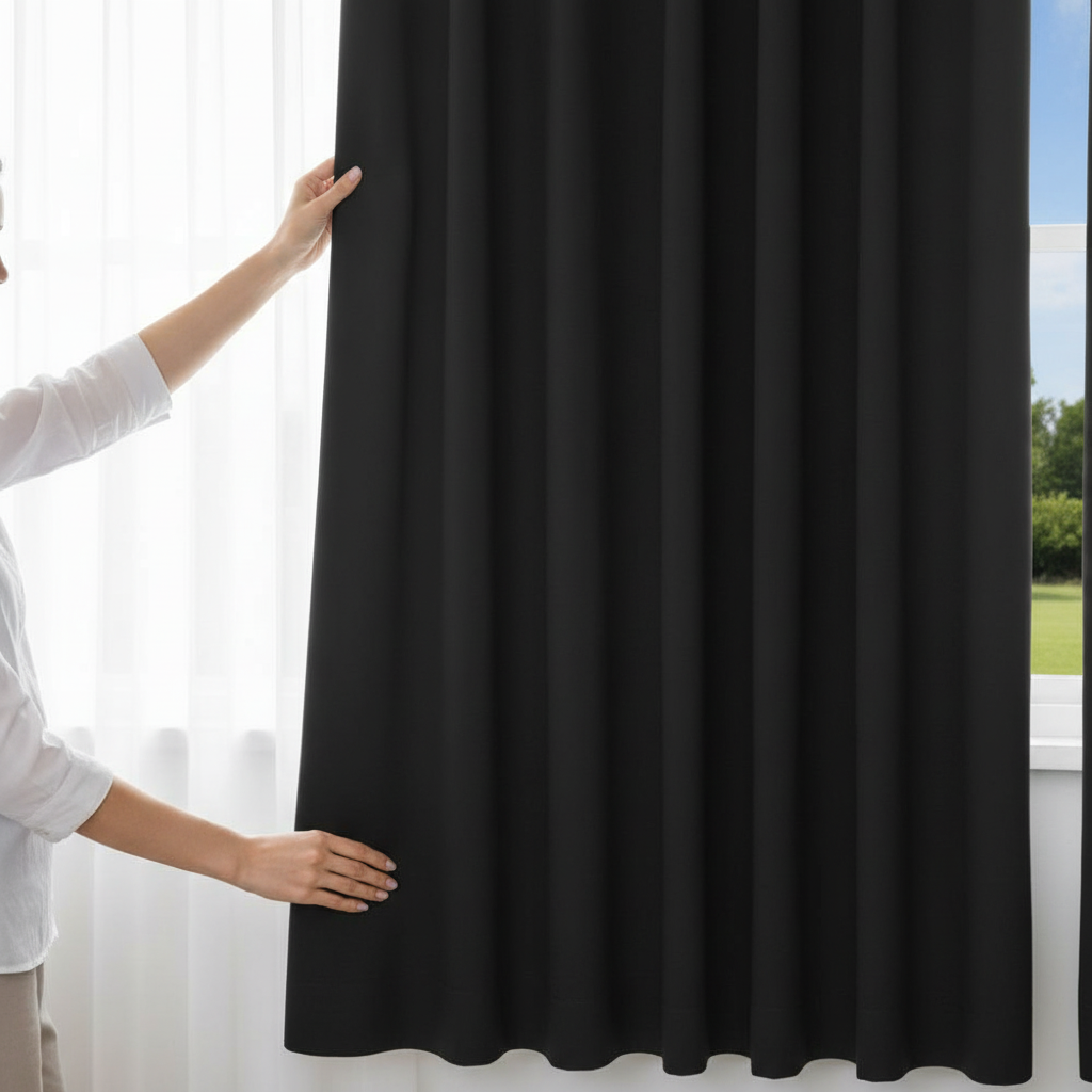 Cortina Blackout Preto - 280x220cm - c/ alça p/ varão - Imagem 2