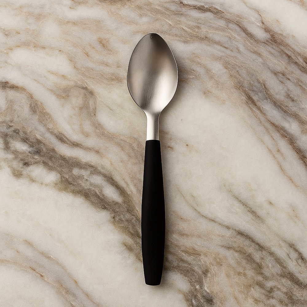 Kit 6 Colher de Chá Inox Linha Mato Grosso Preta Aço Inoxidável Resistente 15cm - Imagem 4