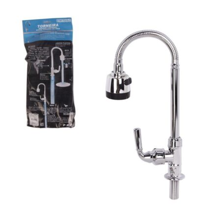 Torneira Gourmet Flexível para Mesa com Ducha Inox 1/2'' Cozinha Alta Qualidade