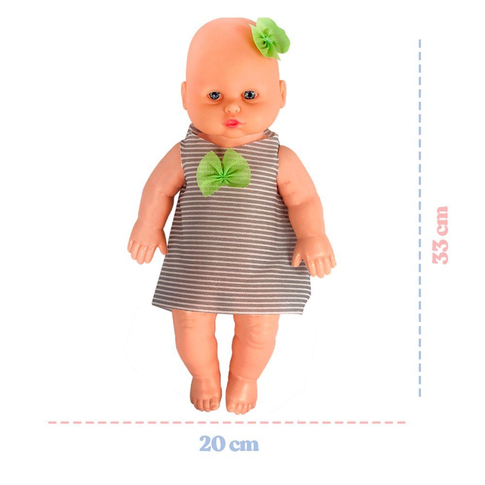 Boneca Babidu Papinha com Acessórios Cozinha Infantil Brinquedo Didático 30cm