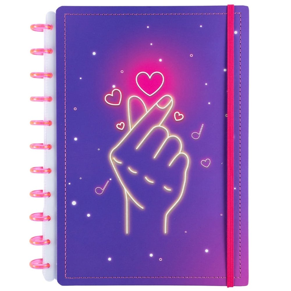 Caderno Disko Finger Heart Médio M Capa Dura Disco Reposicionável - Imagem 5