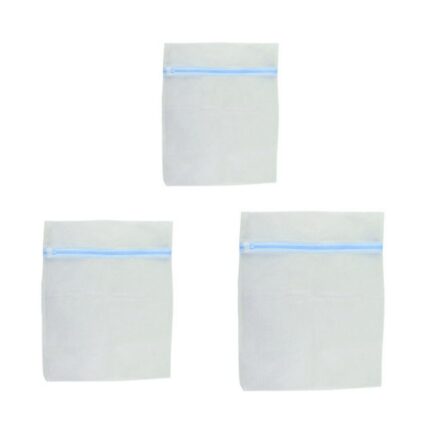 Kit 3 Bolsas para Lavar Roupas com Zíper 30x35cm Tamanhos Variados Proteção Máquina de Lavar