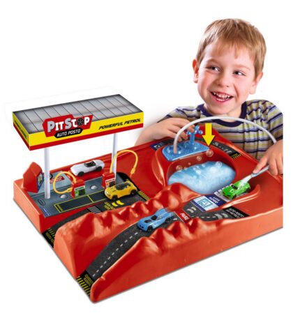 Pista Pit Stop Infantil Carrinhos Miniatura 2 Unidades Brinquedo Corrida Criança