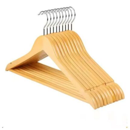 Kit 3 Unidades Cabides de Madeira com Rachadura para Alça - Suporte Resistente para Roupas