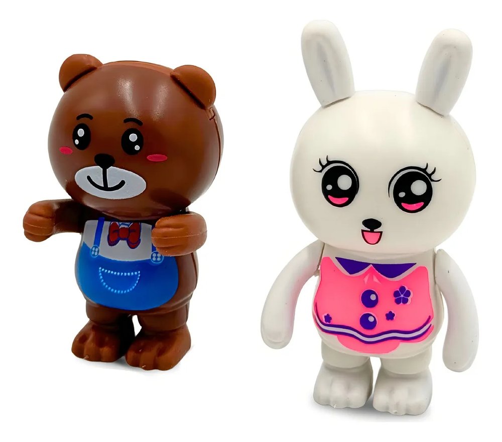Conjunto Animais de Plástico 22 Peças com Acessórios Brinquedo Infantil - Marrom - Imagem 4