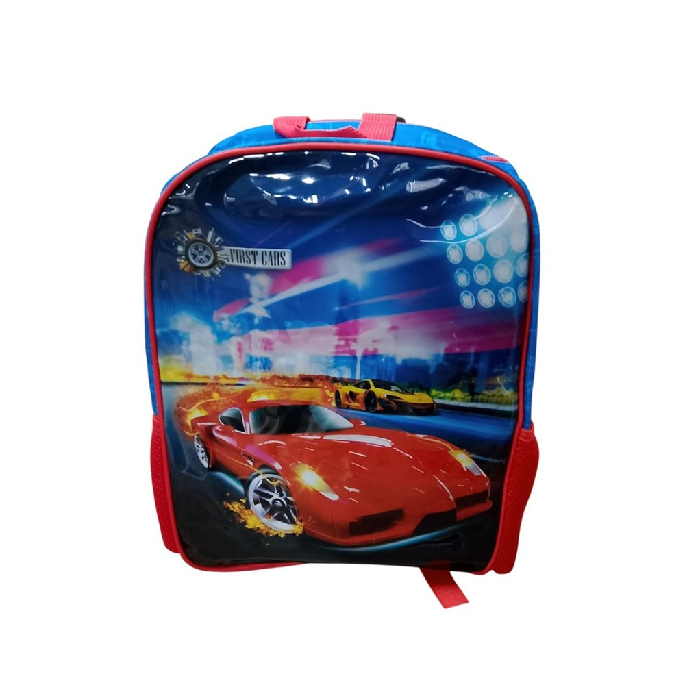 Mochila Infantil de Costa Carros Vermelha Escola Resistente Bolsa Escolar 16L - Imagem 2