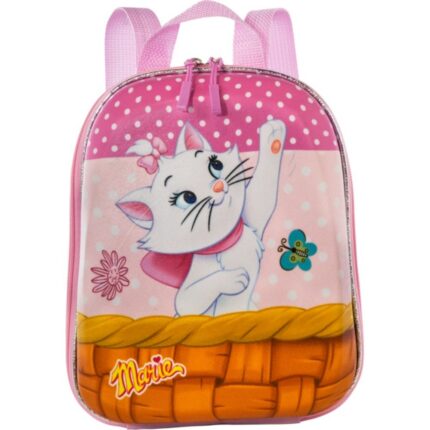 Mochila Infantil Gatinha Marie Modelo Tamanho P Rosa Pequena Escolar Resistente