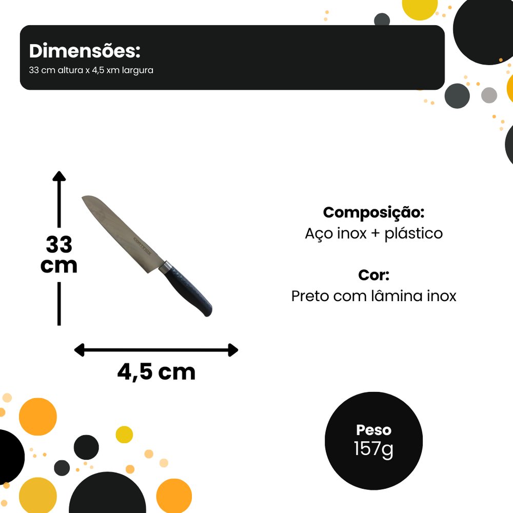 Faca Chef Cortinox Elegance 33 cm Aço Inox Lâmina Fina Profissional Cozinha - Imagem 3