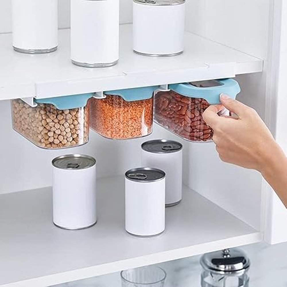 Kit 3 Potes Herméticos com Tampa e Suporte Verde TOP RIO para Armazenamento Doméstico - Imagem 3