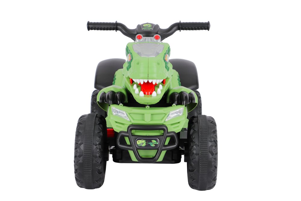 Quadriciclo Elétrico Infantil 6V Dinossauro Rex Verde Bateria Recargável Rodas Estáveis - Imagem 2