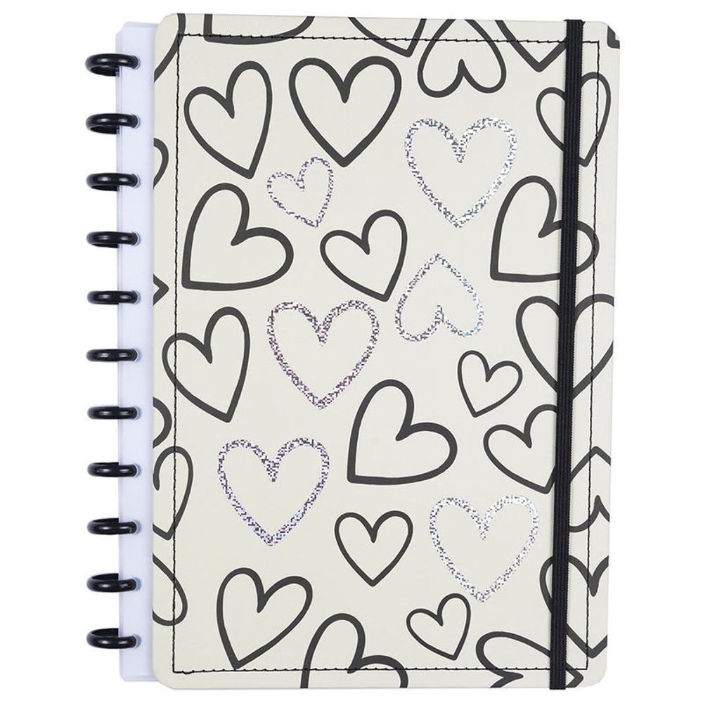 Caderno Loves Disco Reposicionável Capa Dura Médio M Disko