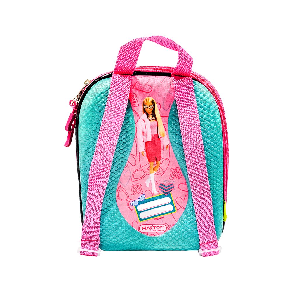 Mochila Infantil Barbie Tamanho P Rosa Escolar Resistente com Alças Ajustáveis e Bolso Frontal - Imagem 2