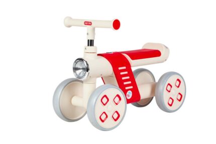 Mini Bike Infantil de Equilíbrio 4 Rodas Vermelha para Crianças de 2 a 5 Anos Aro Resistente Ajustável