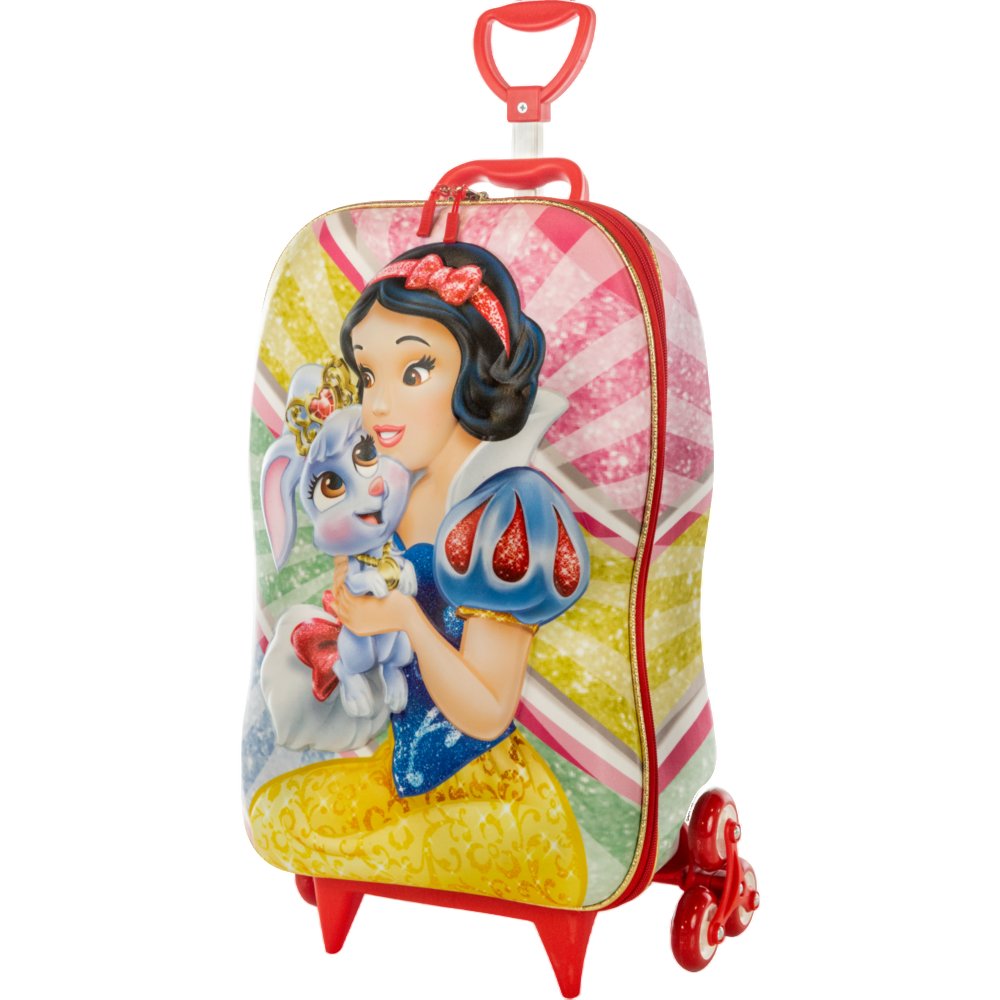 Mala Infantil Branca de Neve 3D com Rodinhas Multicolorida Tamanho Pequeno para Viagem Escolar - Imagem 2