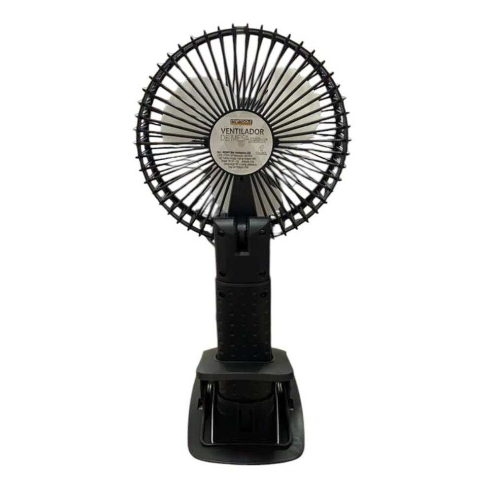 Mini Ventilador de Mesa Recarregável USB Preto Compacto 3 Velocidades Silencioso Portátil - Imagem 4