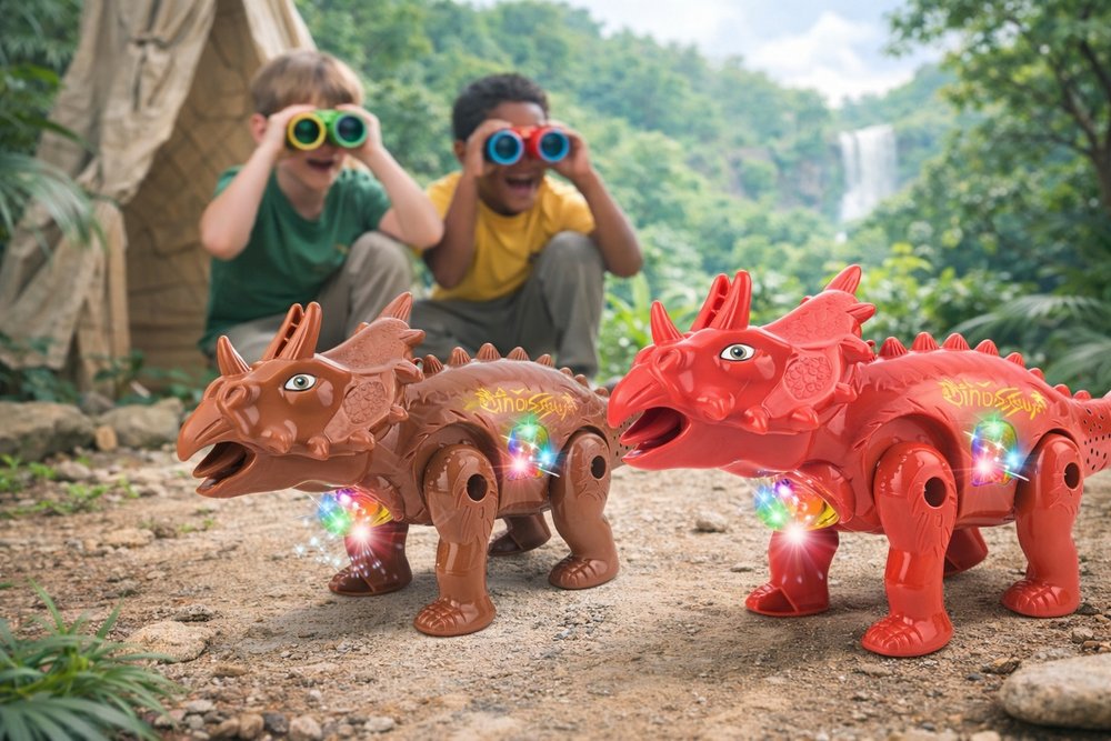 Dinossauro Luminoso Brinquedo Anda Luz Som Movimento - Imagem 4