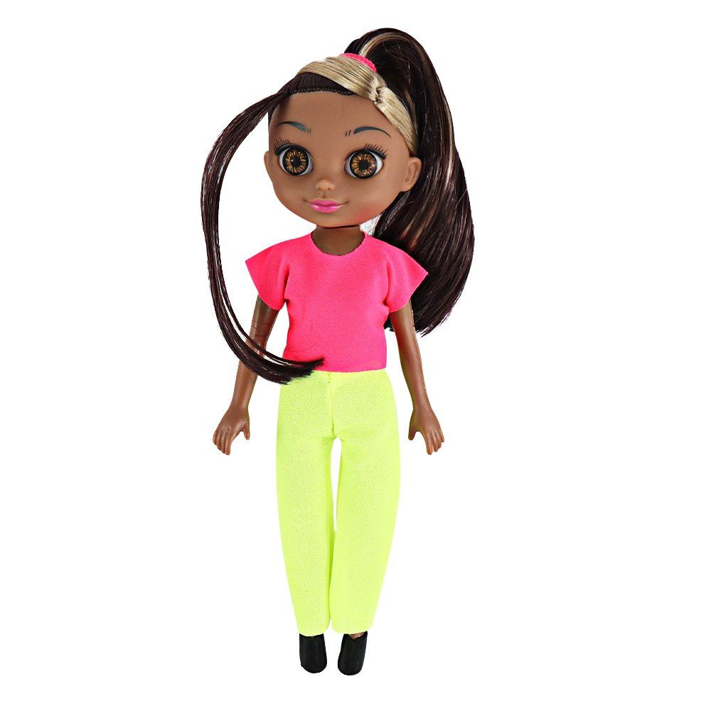 Boneca Violet Negra 30cm com Acessórios Pente Espelho e Prendedores de Cabelo Completo - Imagem 3