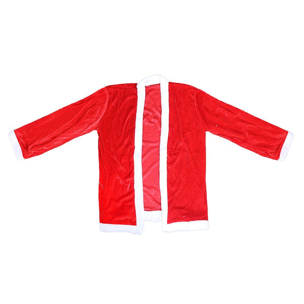 Roupa de Papai Noel Veludo Tamanho Único Blusão Calça Gorro Cinto Barba Natal - Imagem 3