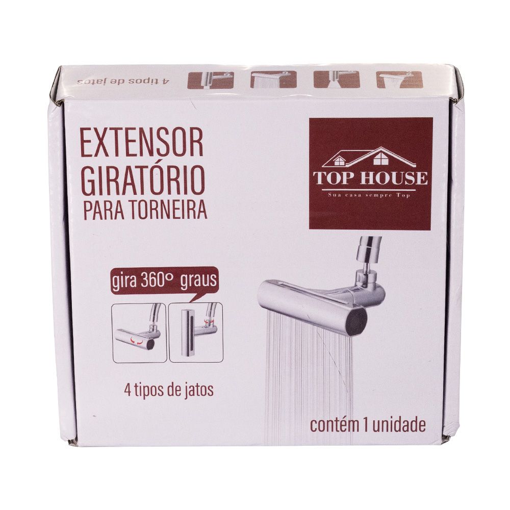 Extensor Giratório para Torneira 360 Graus Ajustável Metal Cromado Econômico Água - Imagem 4