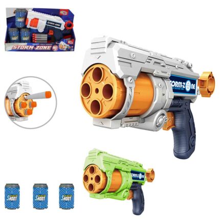 Pistola Brinquedo Lança Dardos 12 Peças Sortida Colorida Plástico Infantil Seguro