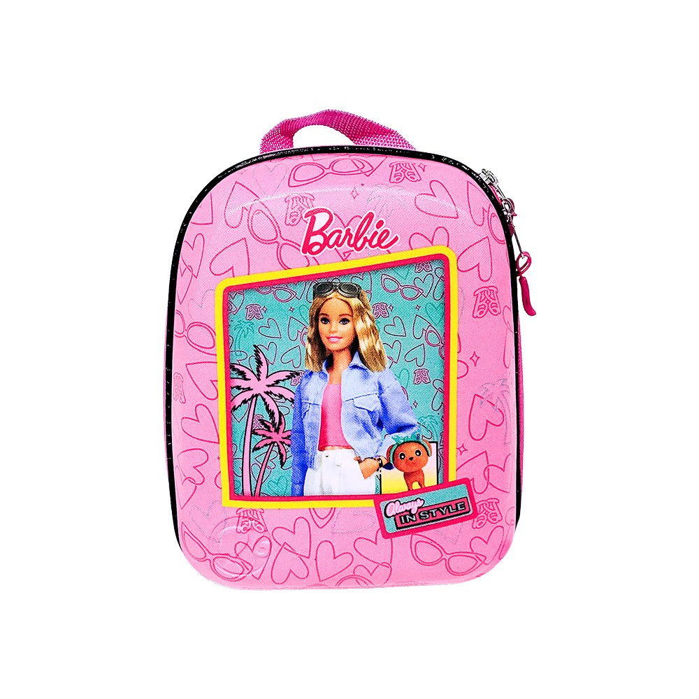 Mochila Infantil Barbie Tamanho P Rosa Escolar Resistente com Alças Ajustáveis e Bolso Frontal - Imagem 3