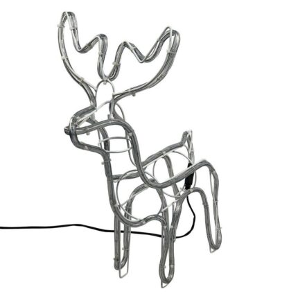Armação Rena Macho LED Média 110V Luz Branca Decoração Natalino Luzes Pisca-pisca Festas