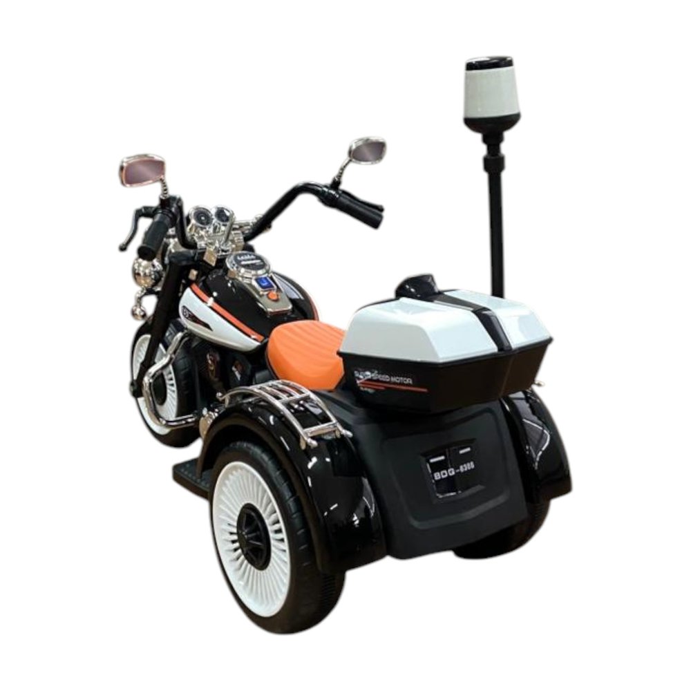 Moto Elétrica Infantil 12V Chopper Branca com Sirene e Rodas de Borracha - Veículo Criança - Imagem 3