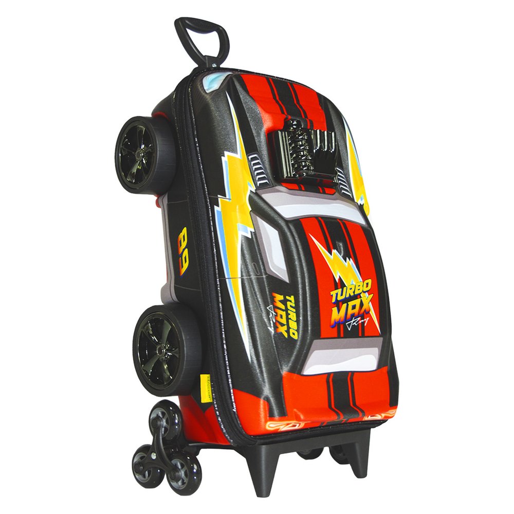 Mala Infantil Turbo Max 3D com Rodinhas Preta Escolar Viagem Resistente Segura - Imagem 2