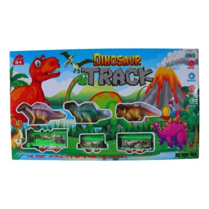 Brinquedo Trem Elétrico Locomotivo Trilho Dos Dinossauros Com Luz e Som Multicolorido Infantil