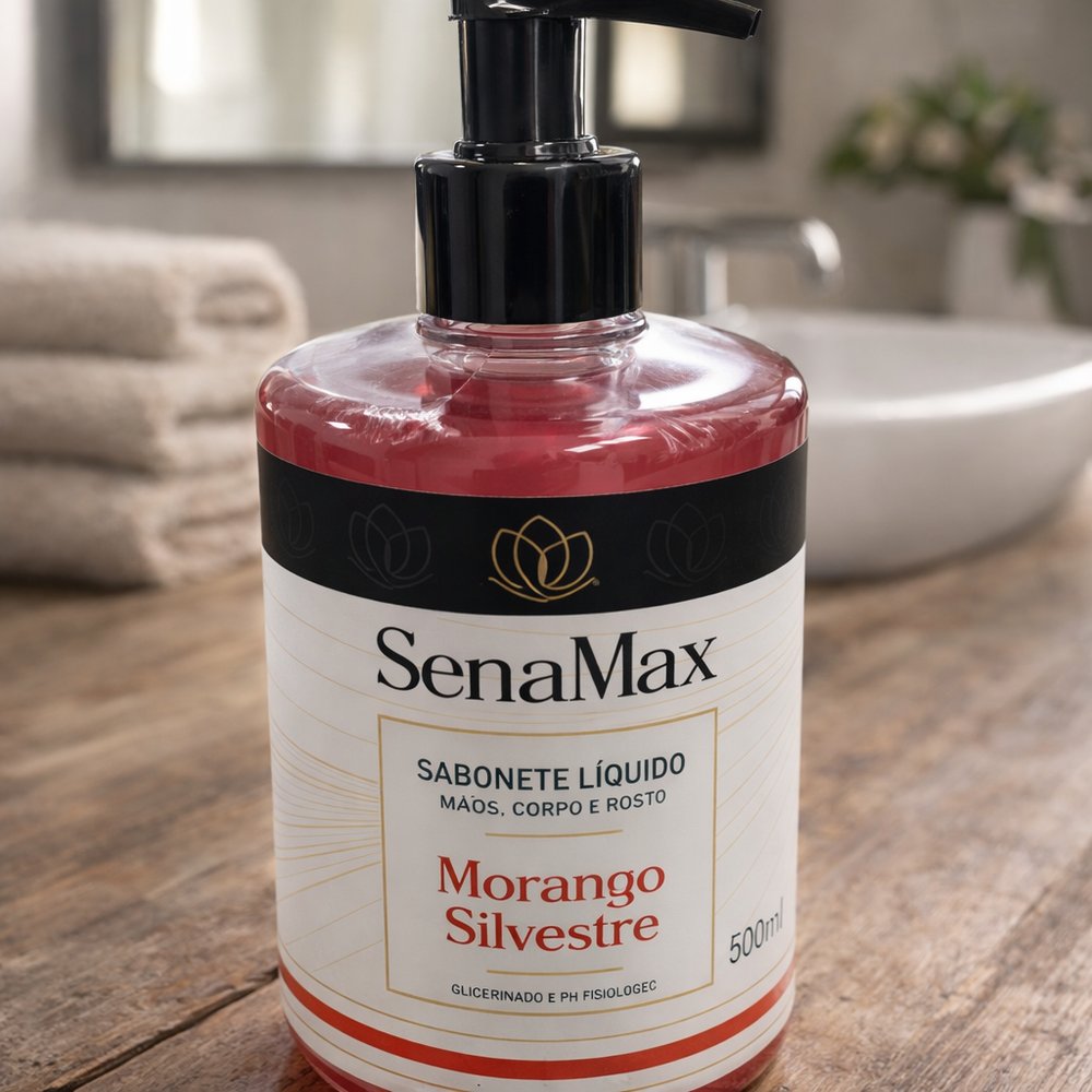 Sabonete liquido para Mãos, corpo e rosto de Morango Silvestre 500ml - vermelho - Imagem 2