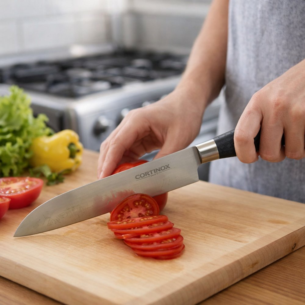 Faca Chef Cortinox Elegance 33 cm Aço Inox Lâmina Fina Profissional Cozinha - Imagem 4