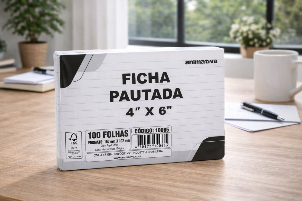 Ficha Pautada 4'' x 6'' 100 Folhas - Imagem 3